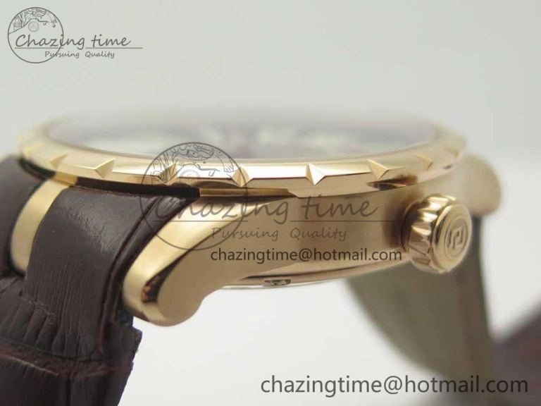 Excalibur 42mm Dbex0536 RG RDF 1:1 Best Edition Gray Dial on Brown Leather Strap A SoftTouch 9612