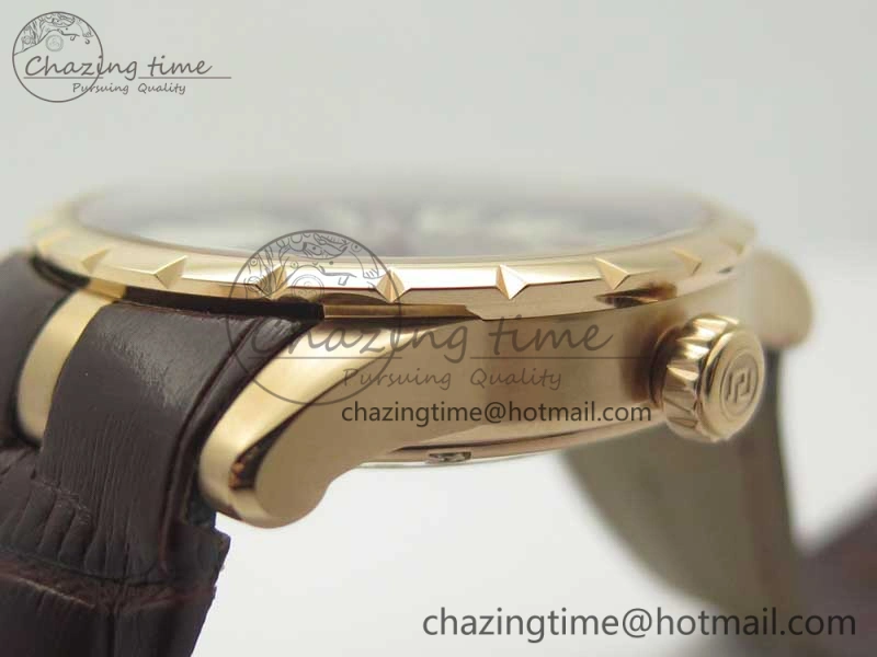 Excalibur 42mm Dbex0536 RG RDF 1:1 Best Edition Gray Dial on Brown Leather Strap A SoftTouch 9612