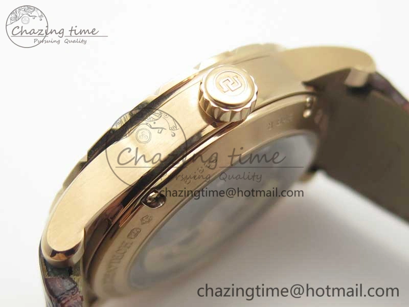 Excalibur 42mm Dbex0536 RG RDF 1:1 Best Edition Gray Dial on Brown Leather Strap A SoftTouch 9612