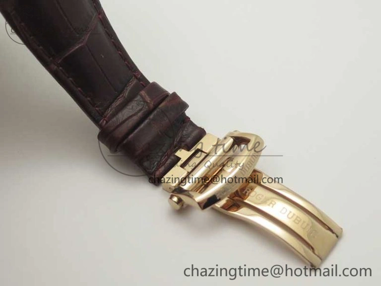 Excalibur 42mm Dbex0536 RG RDF 1:1 Best Edition Gray Dial on Brown Leather Strap A SoftTouch 9612
