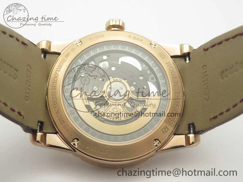 Excalibur 42mm Dbex0536 RG RDF 1:1 Best Edition Gray Dial on Brown Leather Strap A SoftTouch 9612