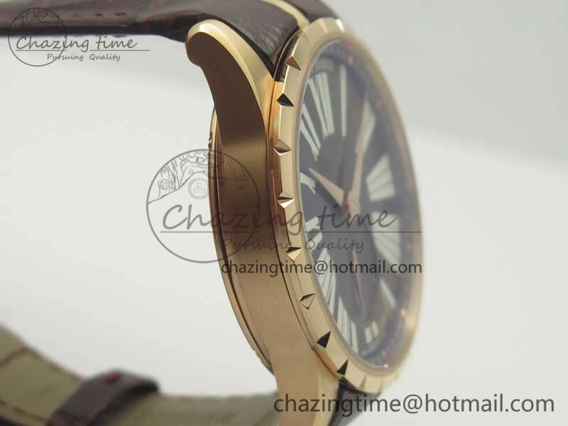 Excalibur 42mm Dbex0536 RG RDF 1:1 Best Edition Gray Dial on Brown Leather Strap A SoftTouch 9612
