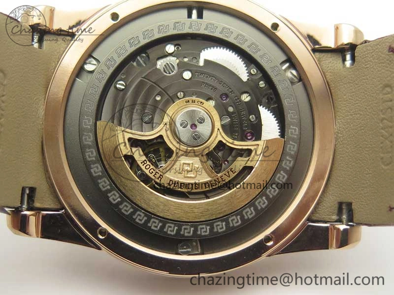 Excalibur 42mm Dbex0536 RG RDF 1:1 Best Edition Gray Dial on Brown Leather Strap A SoftTouch 9612