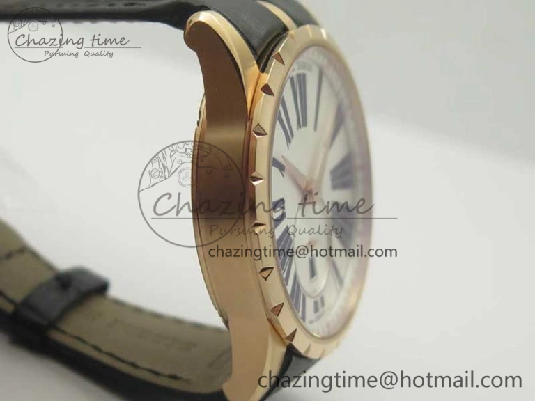 TechFriendly Excalibur 42mm Dbex0536 RG RDF 1:1 Best Edition Silver Dial on Black Leather Strap A 9614