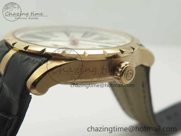 TechFriendly Excalibur 42mm Dbex0536 RG RDF 1:1 Best Edition Silver Dial on Black Leather Strap A 9614