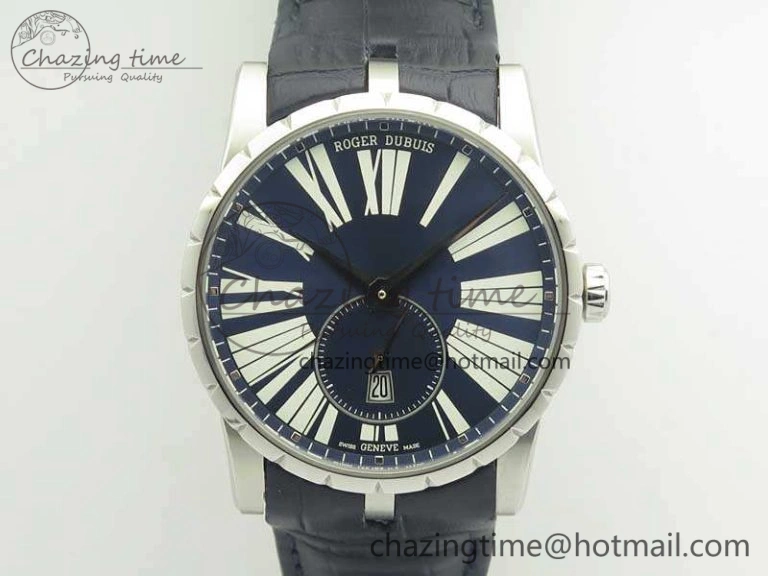 Excalibur Dbex0535 SS RDF 1:1 Best Edition Blue Dial On Leather Strap Asian RD Vibrant 9613