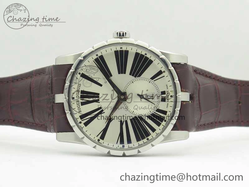 Excalibur Dbex0535 SS RDF 1:1 Best Edition White Dial On Leather Strap Asian RD SmoothTexture 9615