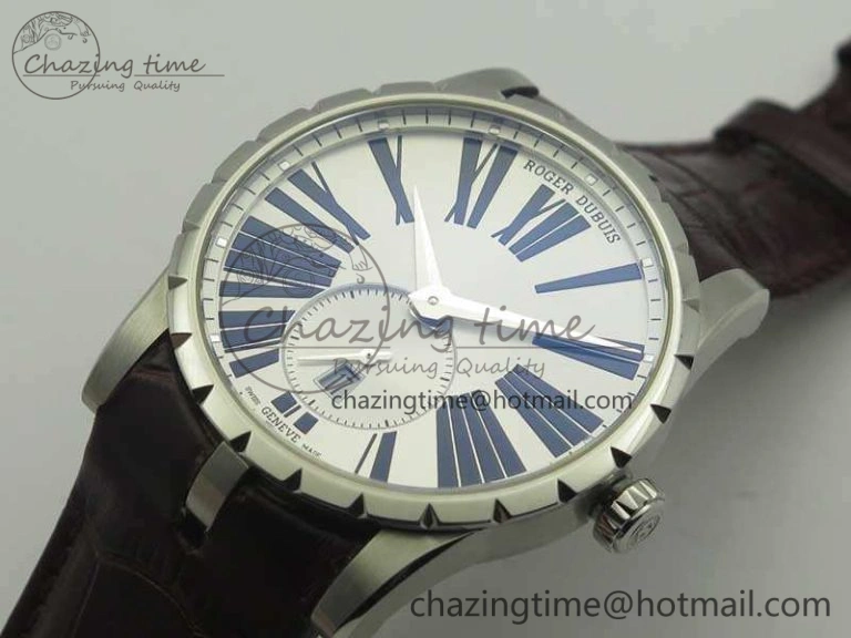Excalibur Dbex0535 SS RDF 1:1 Best Edition White Dial On Leather Strap Asian RD SmoothTexture 9615