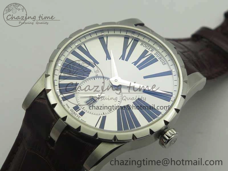 Excalibur Dbex0535 SS RDF 1:1 Best Edition White Dial On Leather Strap Asian RD SmoothTexture 9615