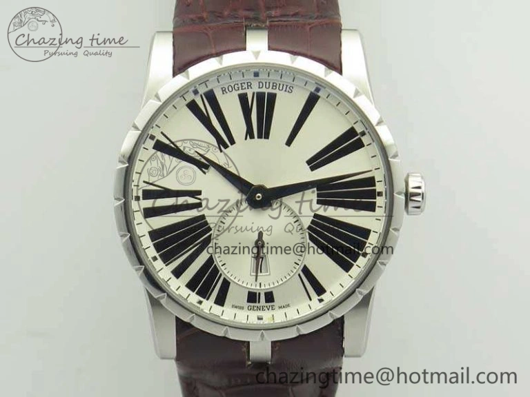 Excalibur Dbex0535 SS RDF 1:1 Best Edition White Dial On Leather Strap Asian RD SmoothTexture 9615