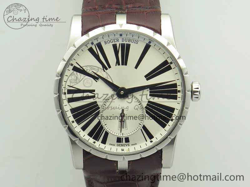 Excalibur Dbex0535 SS RDF 1:1 Best Edition White Dial On Leather Strap Asian RD SmoothTexture 9615