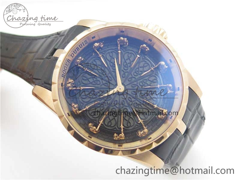 Soft Excalibur Knights of the Round Table II RG ZF Best Edition Black Dial on Black Leather Strap MIYOTA 9606