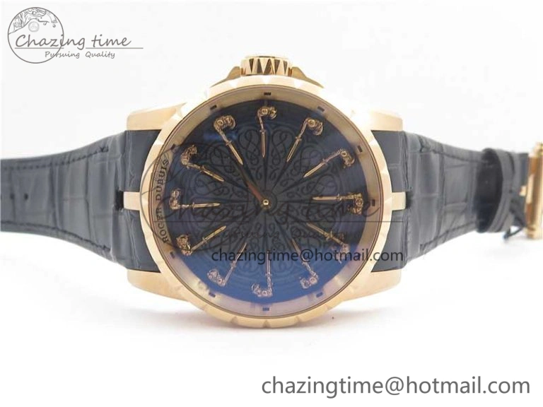 Soft Excalibur Knights of the Round Table II RG ZF Best Edition Black Dial on Black Leather Strap MIYOTA 9606