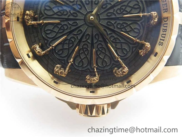 Soft Excalibur Knights of the Round Table II RG ZF Best Edition Black Dial on Black Leather Strap MIYOTA 9606