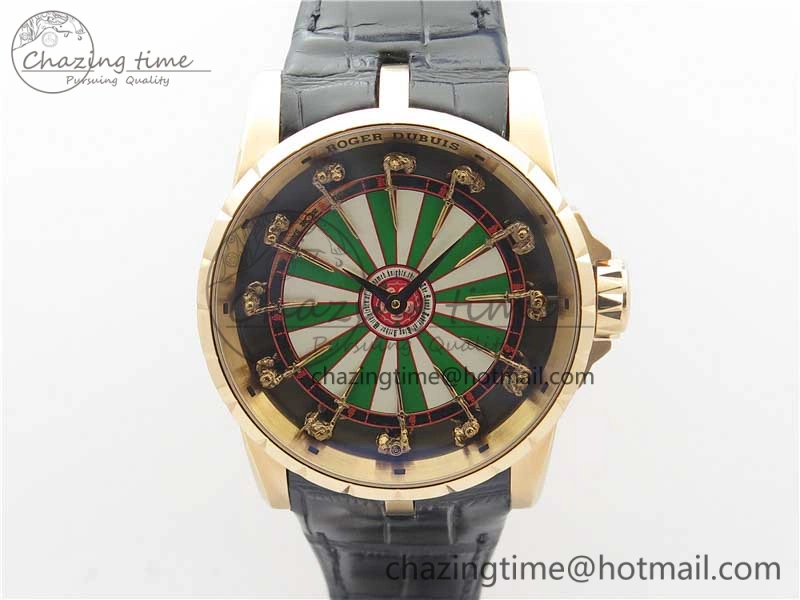 Excalibur Knights of the Round Table II RG ZF Best Edition Chessboard Dial on Black Leather Strap MIYOTA ZeroBulk 9602