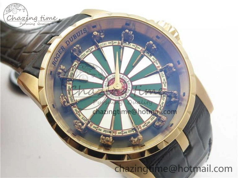 Excalibur Knights of the Round Table II RG ZF Best Edition Chessboard Dial on Black Leather Strap MIYOTA ZeroBulk 9602