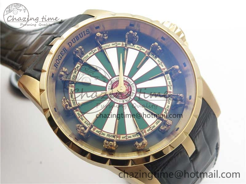 Excalibur Knights of the Round Table II RG ZF Best Edition Chessboard Dial on Black Leather Strap MIYOTA ZeroBulk 9602