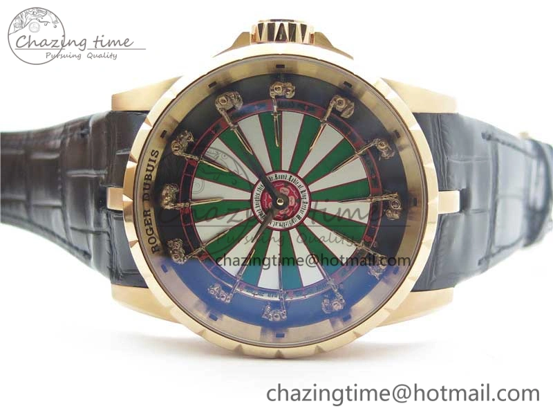 Excalibur Knights of the Round Table II RG ZF Best Edition Chessboard Dial on Black Leather Strap MIYOTA ZeroBulk 9602