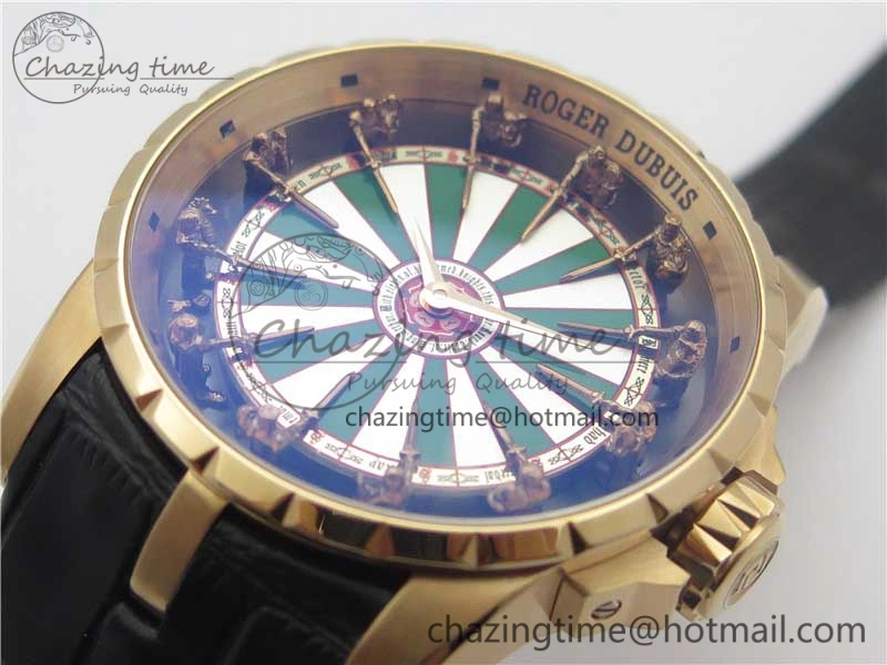 Excalibur Knights of the Round Table II RG ZF Best Edition Chessboard Dial on Black Leather Strap MIYOTA ZeroBulk 9602