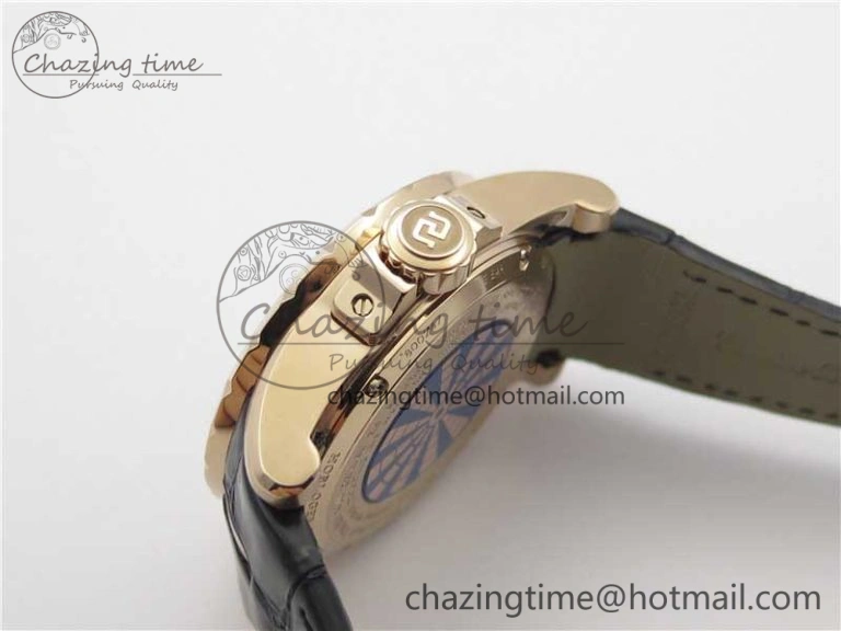 BestValue Excalibur Knights of the Round Table II RG ZZF Blue Gold Crystal Dial on Black Leather Strap MIYOTA 9596