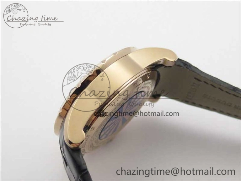 BestValue Excalibur Knights of the Round Table II RG ZZF Blue Gold Crystal Dial on Black Leather Strap MIYOTA 9596