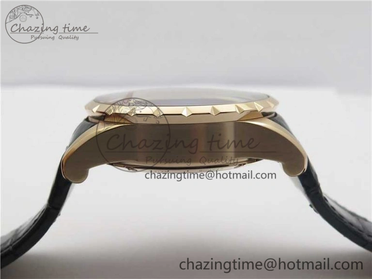 BestValue Excalibur Knights of the Round Table II RG ZZF Blue Gold Crystal Dial on Black Leather Strap MIYOTA 9596