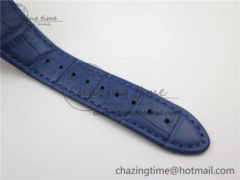 Excalibur Knights of the Round Table II RG ZZF Blue Gold Crystal Dial on Black Leather Strap MIYOTA ZeroBulk 9595