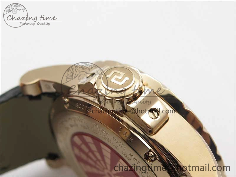 Excalibur Knights of the Round Table II RG ZZF Red Gold Crystal Dial on Black Leather Strap MIYOTA QuickDry 9597