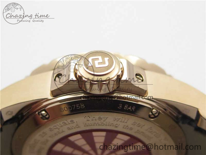 Excalibur Knights of the Round Table II RG ZZF Red Gold Crystal Dial on Black Leather Strap MIYOTA QuickDry 9597