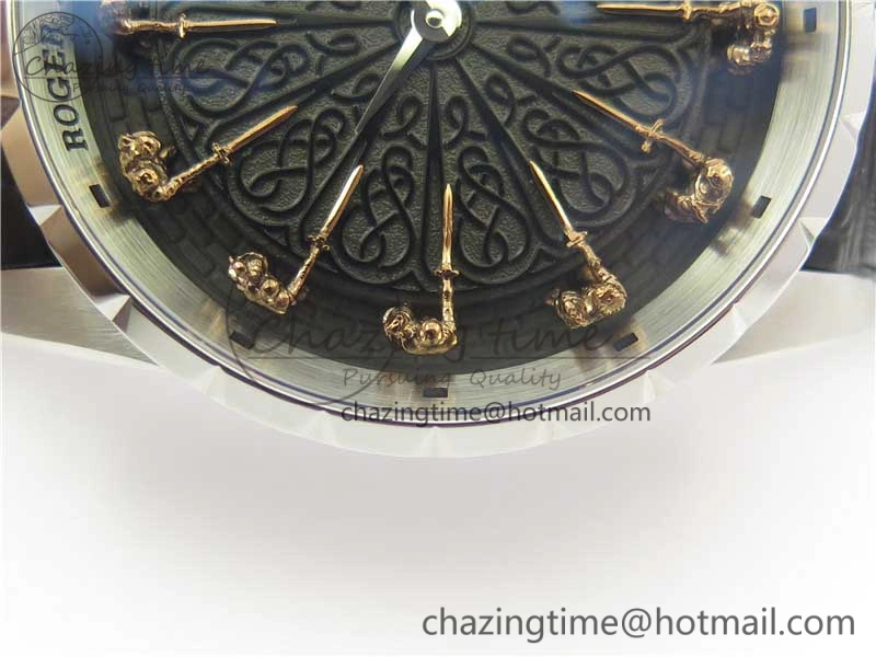 ZeroBulk Excalibur Knights of the Round Table II SS ZF Best Edition Black Dial on Black Leather Strap MIYOTA 9605