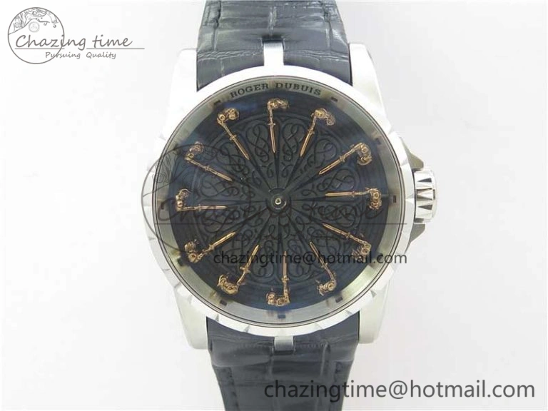 ZeroBulk Excalibur Knights of the Round Table II SS ZF Best Edition Black Dial on Black Leather Strap MIYOTA 9605
