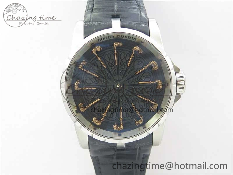 ZeroBulk Excalibur Knights of the Round Table II SS ZF Best Edition Black Dial on Black Leather Strap MIYOTA 9605