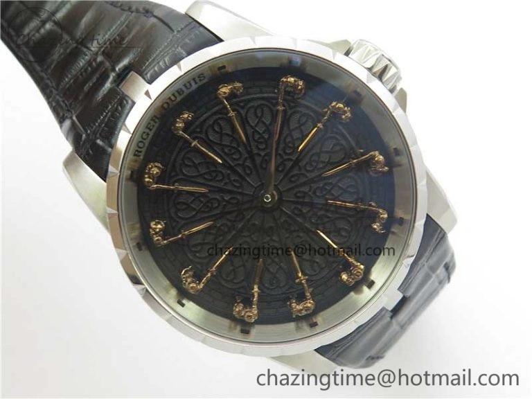 ZeroBulk Excalibur Knights of the Round Table II SS ZF Best Edition Black Dial on Black Leather Strap MIYOTA 9605