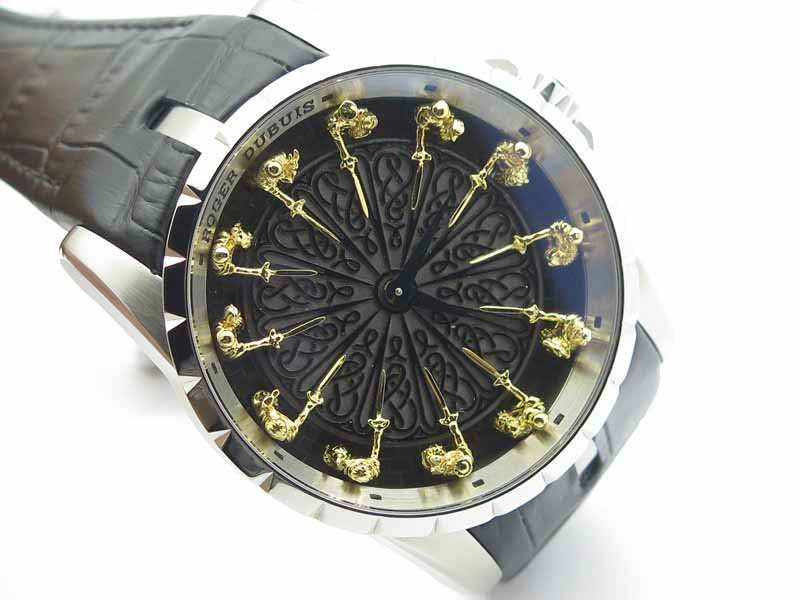Excalibur RDDBEX0495 SS Black Dial On Black Leather Strap AllSeason 9616