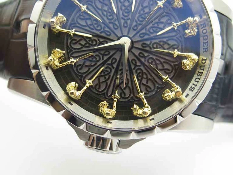 Excalibur RDDBEX0495 SS Black Dial On Black Leather Strap AllSeason 9616