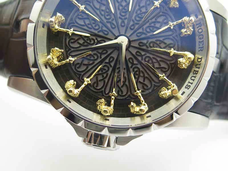 Excalibur RDDBEX0495 SS Black Dial On Black Leather Strap AllSeason 9616