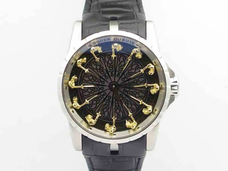 Excalibur RDDBEX0495 SS Black Dial On Black Leather Strap AllSeason 9616