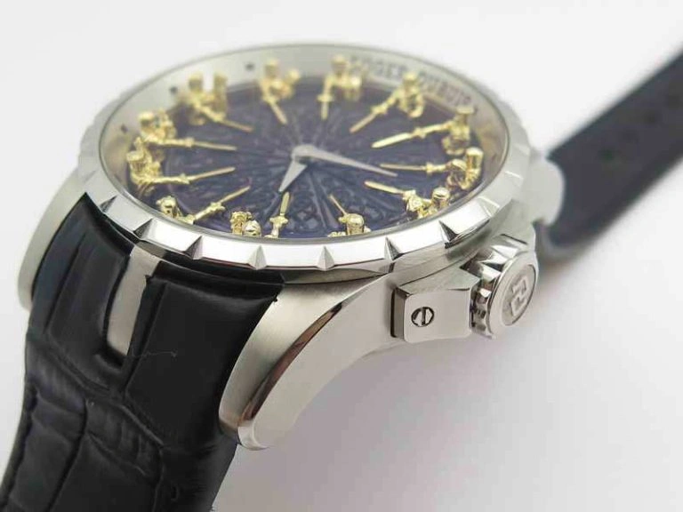 Excalibur RDDBEX0495 SS Black Dial On Black Leather Strap AllSeason 9616