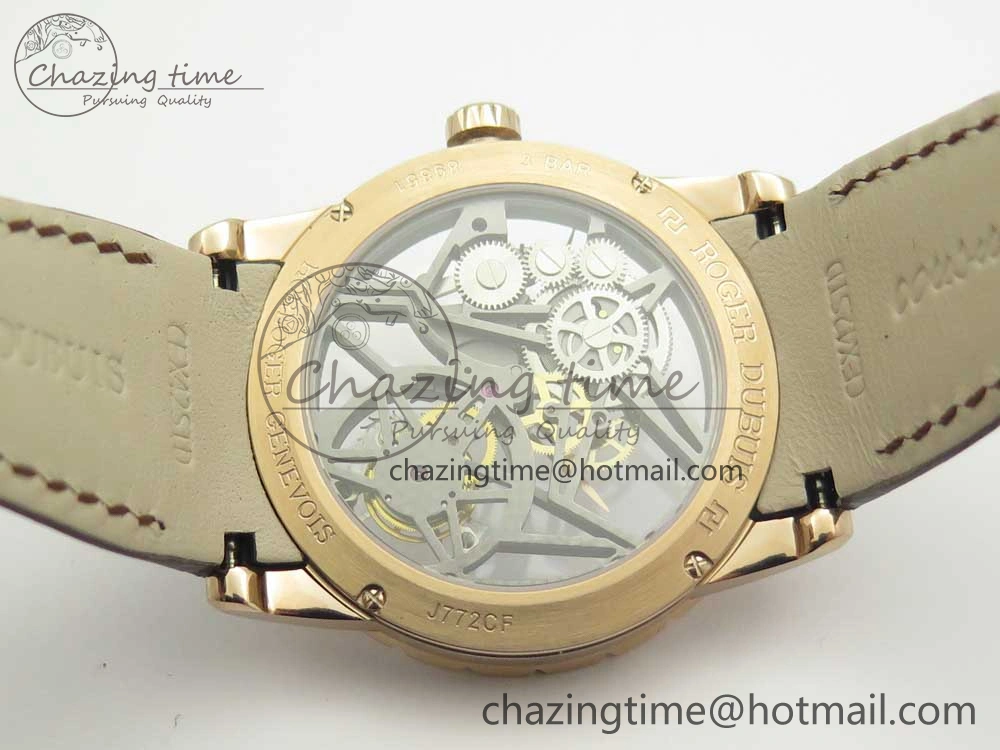 Lightweight Excalibur Rddbex0392 RG BBR Best Edition Skeleton Dial on Brown Leather Strap A2136 Tourbillon 9610