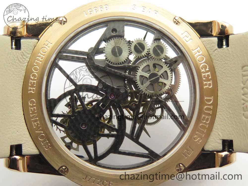 Lightweight Excalibur Rddbex0392 RG BBR Best Edition Skeleton Dial on Brown Leather Strap A2136 Tourbillon 9610