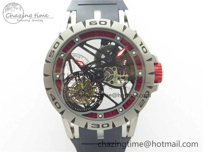 Lightweight Excalibur Rddbex0392 RG BBR Best Edition Skeleton Dial on Brown Leather Strap A2136 Tourbillon 9610