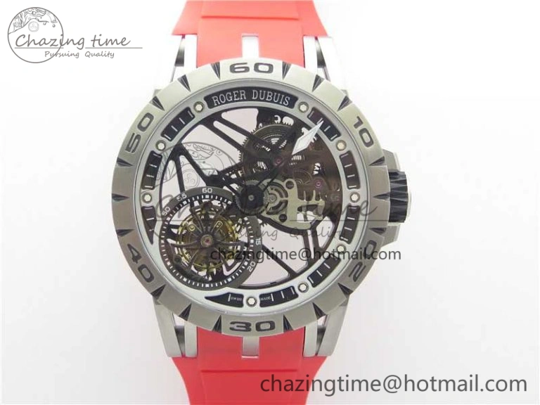 Lightweight Excalibur Rddbex0392 RG BBR Best Edition Skeleton Dial on Brown Leather Strap A2136 Tourbillon 9610