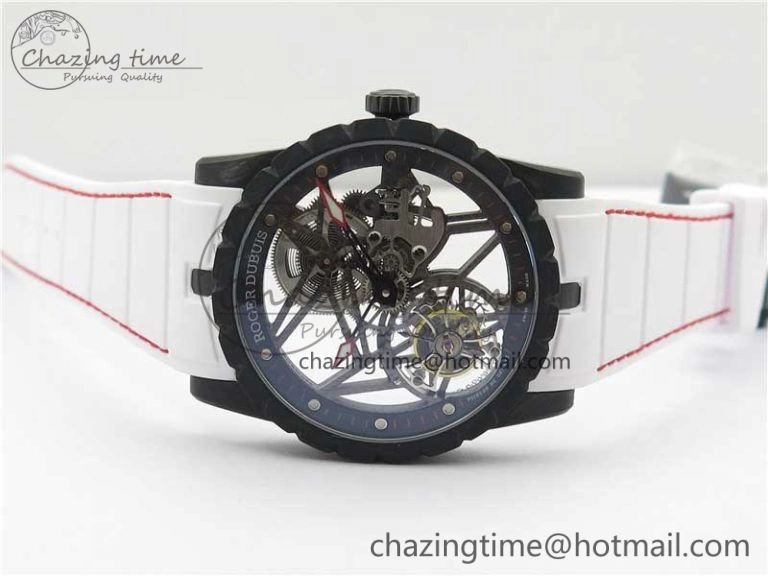 Fashionable Excalibur Rddbex0393 FC BBR Best Edition Skeleton Dial on White Rubber Strap A2136 Tourbillon V 9591