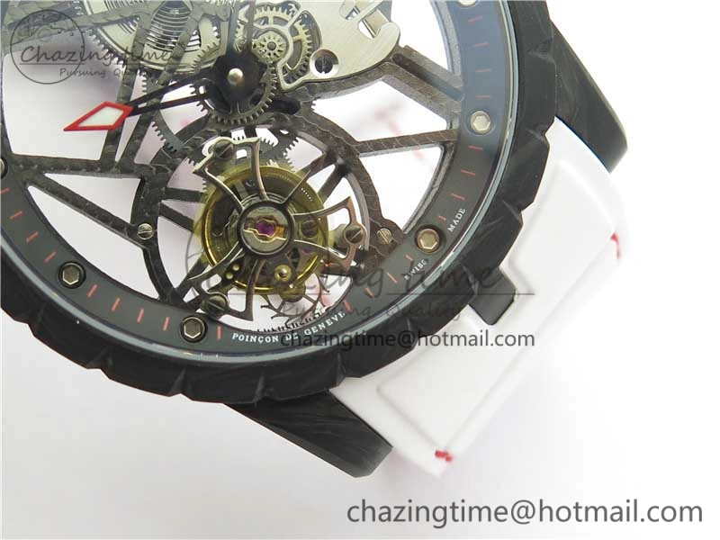 Fashionable Excalibur Rddbex0393 FC BBR Best Edition Skeleton Dial on White Rubber Strap A2136 Tourbillon V 9591