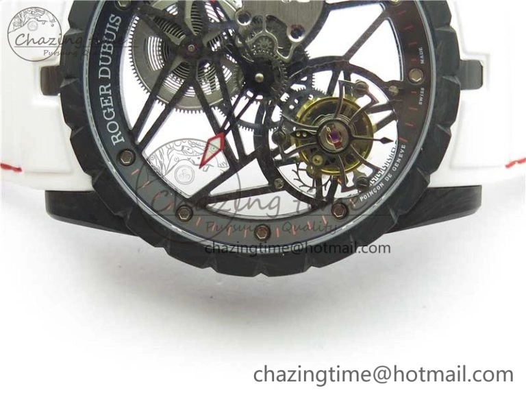 Fashionable Excalibur Rddbex0393 FC BBR Best Edition Skeleton Dial on White Rubber Strap A2136 Tourbillon V 9591