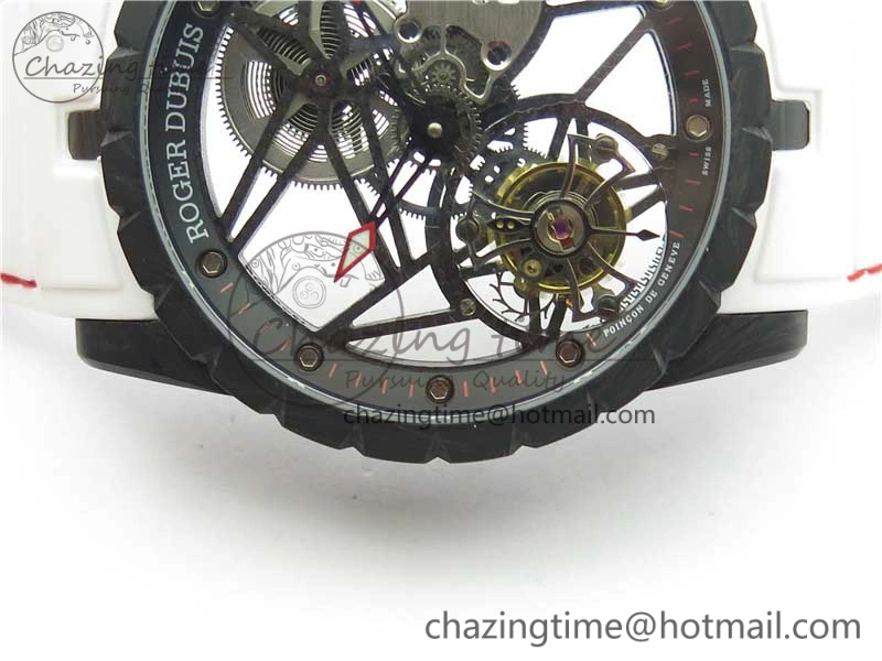 Fashionable Excalibur Rddbex0393 FC BBR Best Edition Skeleton Dial on White Rubber Strap A2136 Tourbillon V 9591