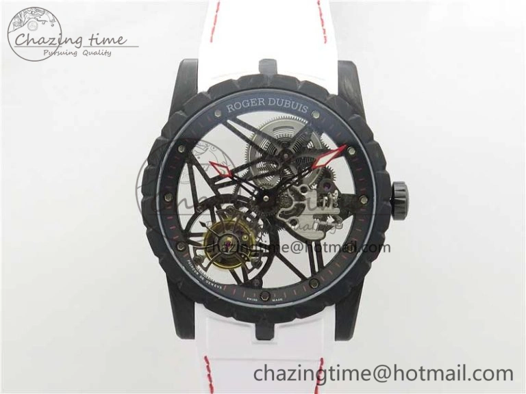 Fashionable Excalibur Rddbex0393 FC BBR Best Edition Skeleton Dial on White Rubber Strap A2136 Tourbillon V 9591