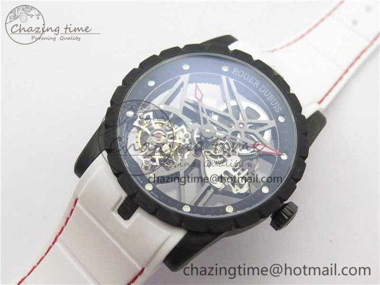 Fashionable Excalibur Rddbex0393 FC BBR Best Edition Skeleton Dial on White Rubber Strap A2136 Tourbillon V 9591