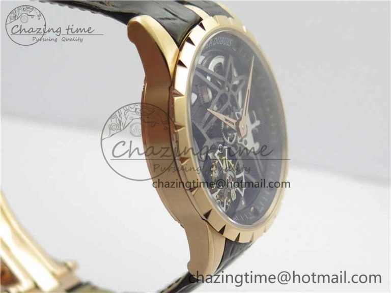 StreetReady Excalibur Rddbex0393 RG BBR Best Edition Skeleton Dial on Brown Leather Strap A2136 Tourbillon V 9593