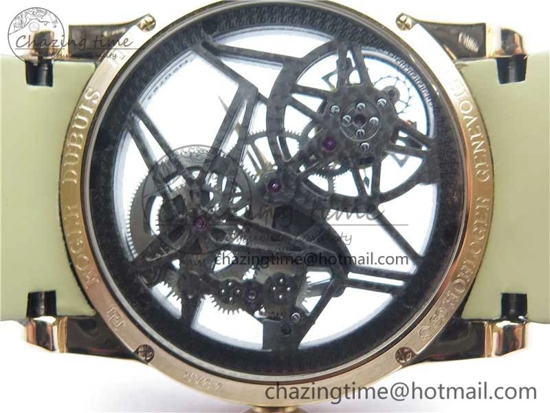 Excalibur Rddbex0393 RG Crystal Bezel BBR Best Edition Skeleton Dial on Brown Leather Strap A2136 Tourbillon V Vibrant 9590